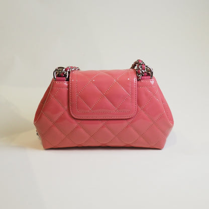 Flap Patent Leather Chain Bag Pink