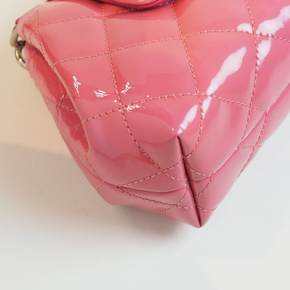 Flap Patent Leather Chain Bag Pink